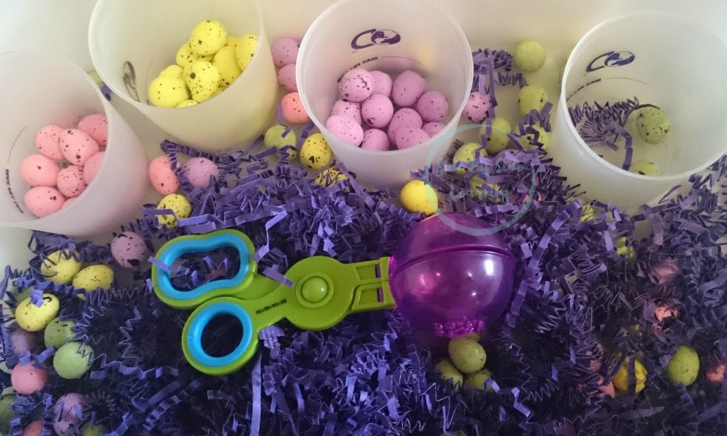 Easter Egg Sensory Bin Color Sort
